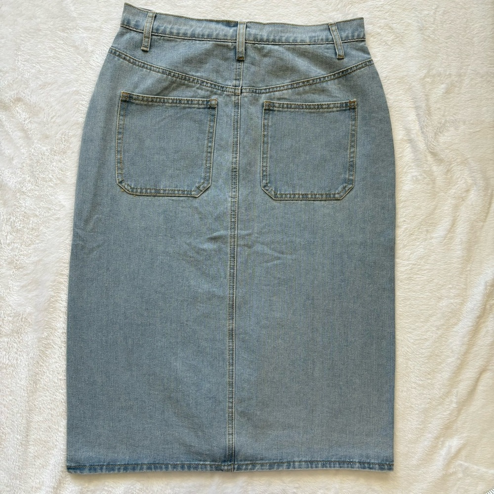 Happily Grey Classic Midi Denim Pencil Skirt --Sz 5/26 - Picture 5 of 15